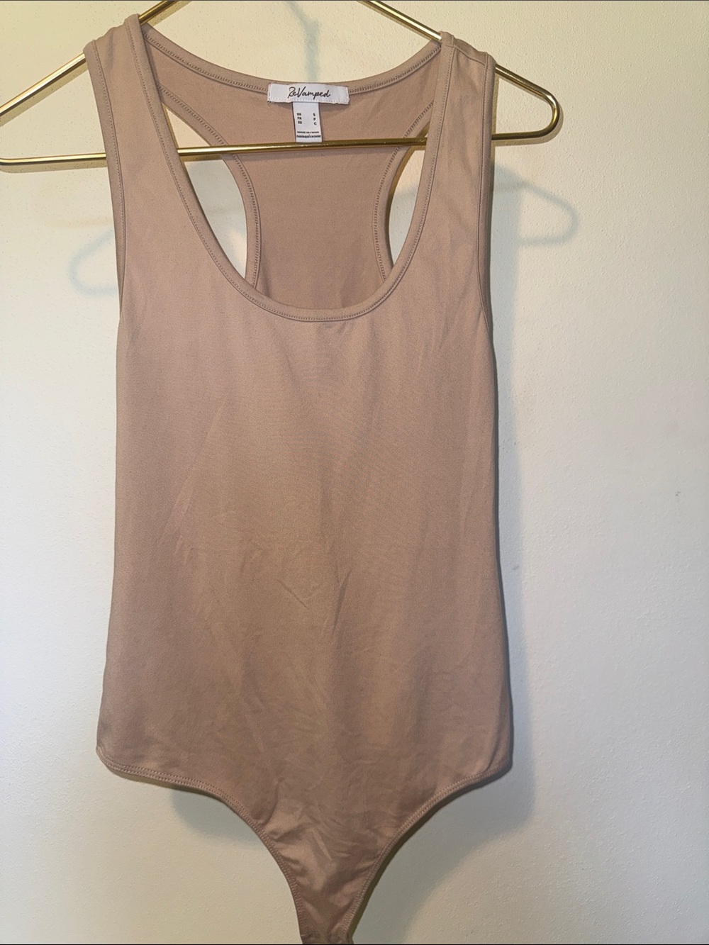 Revamped Nude/Taupe Racerback Bodysuit